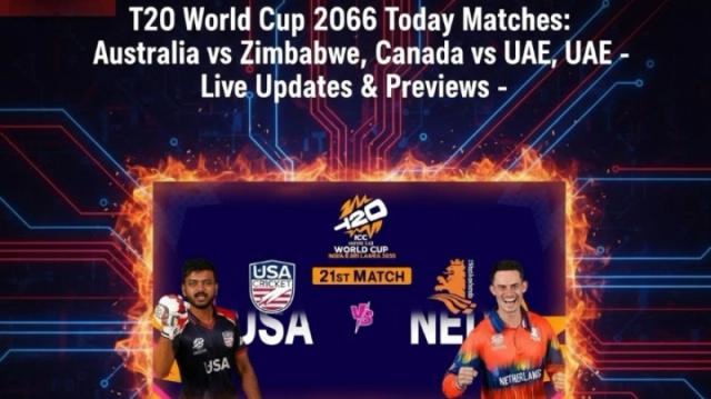 T20 World Cup 2026 Today Matches: Australia vs Zimbabwe, Canada vs UAE, USA vs Netherlands – Live Updates & Previews