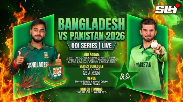Bangladesh vs Pakistan 2026: ODI Squad, Series Schedule, Venue, and Match Timings