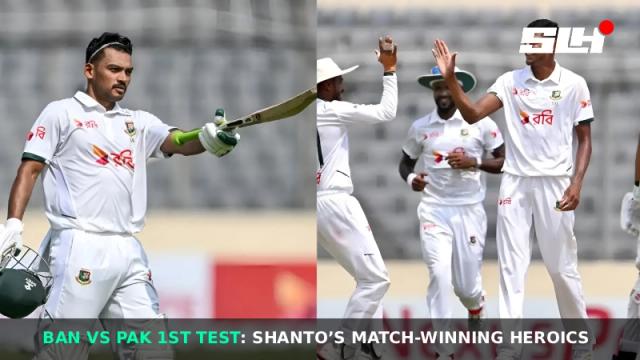 BAN vs PAK 1st Test: Shanto’s Match-Winning Heroics Earn Player of the Match Award